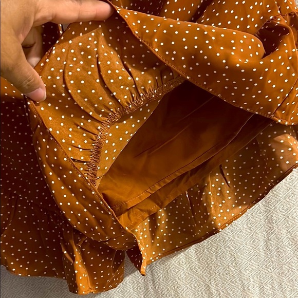 Crescent Brown Polka Dot Women's Shorts - Picture 6 of 7